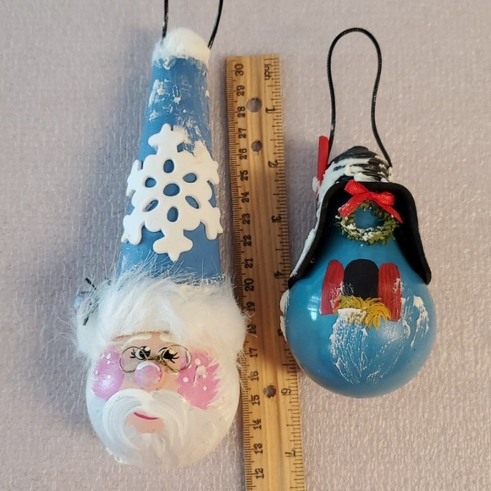 •Lot of 10 handcrafted Christmas Holiday ornaments•Snowman•Victorian•Santa• - Picture 2 of 16